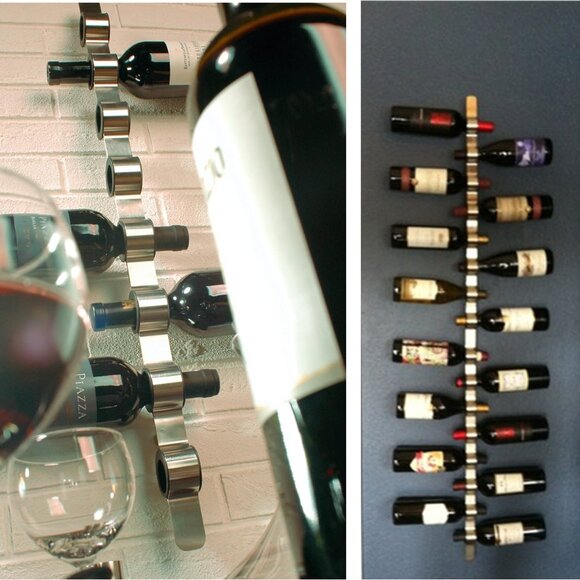 BLOMUS 🍷 29-Inch Stainless Steel Wall-Mounted Wine Bottle Holder - Picture 2 of 16